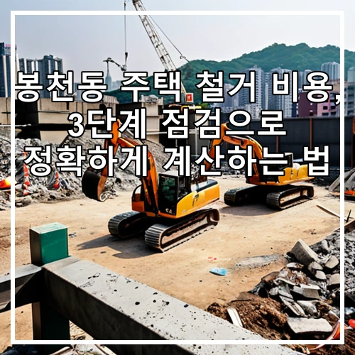 봉천동 주택 철거 비용, 3단계 점검으로 정확하게 계산하는 법