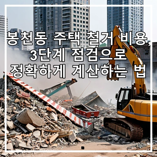 봉천동 주택 철거 비용, 3단계 점검으로 정확하게 계산하는 법