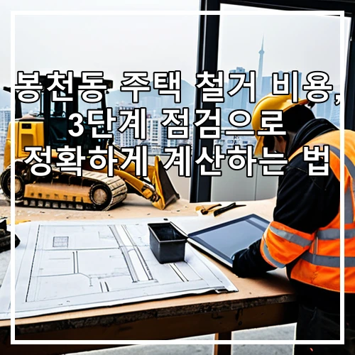 봉천동 주택 철거 비용, 3단계 점검으로 정확하게 계산하는 법