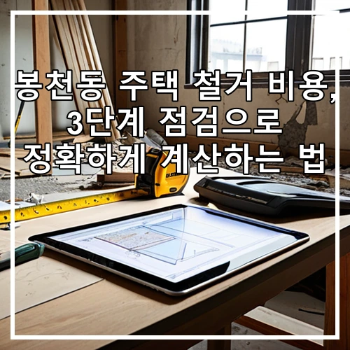 봉천동 주택 철거 비용, 3단계 점검으로 정확하게 계산하는 법