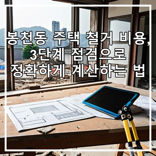 봉천동 주택 철거 비용, 3단계 점검으로 정확하게 계산하는 법