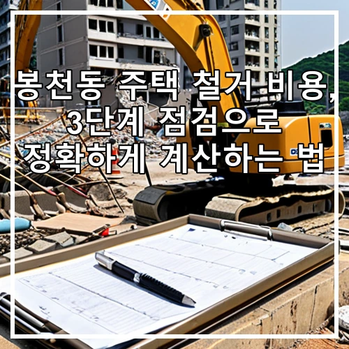 봉천동 주택 철거 비용, 3단계 점검으로 정확하게 계산하는 법
