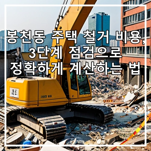봉천동 주택 철거 비용, 3단계 점검으로 정확하게 계산하는 법