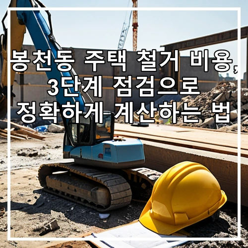 봉천동 주택 철거 비용, 3단계 점검으로 정확하게 계산하는 법