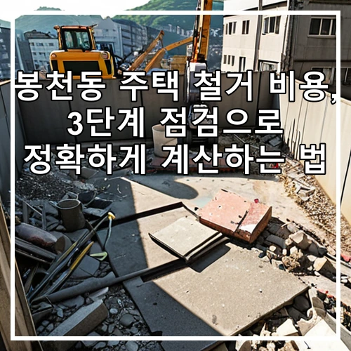 봉천동 주택 철거 비용, 3단계 점검으로 정확하게 계산하는 법