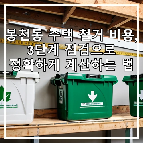 봉천동 주택 철거 비용, 3단계 점검으로 정확하게 계산하는 법