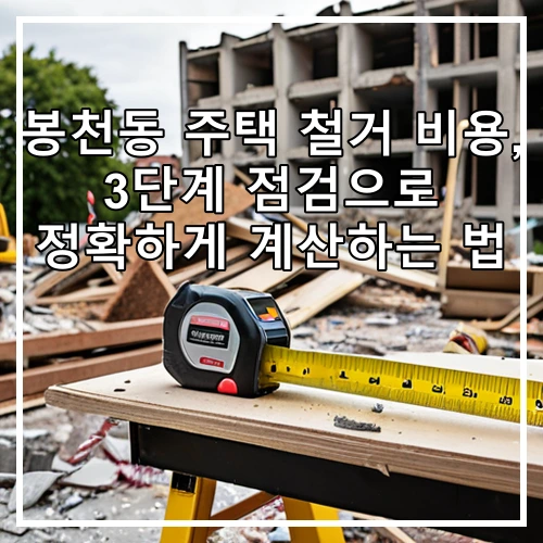 봉천동 주택 철거 비용, 3단계 점검으로 정확하게 계산하는 법