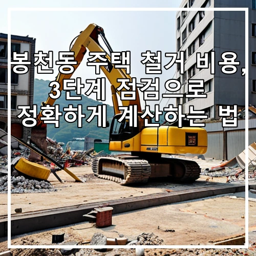 봉천동 주택 철거 비용, 3단계 점검으로 정확하게 계산하는 법