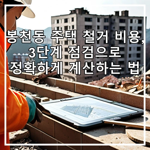 봉천동 주택 철거 비용, 3단계 점검으로 정확하게 계산하는 법
