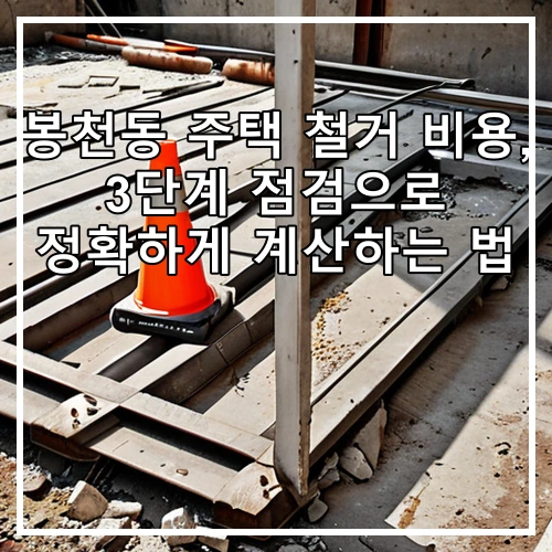 봉천동 주택 철거 비용, 3단계 점검으로 정확하게 계산하는 법