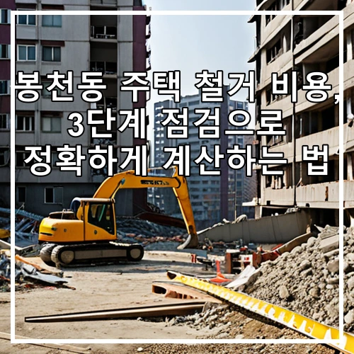 봉천동 주택 철거 비용, 3단계 점검으로 정확하게 계산하는 법