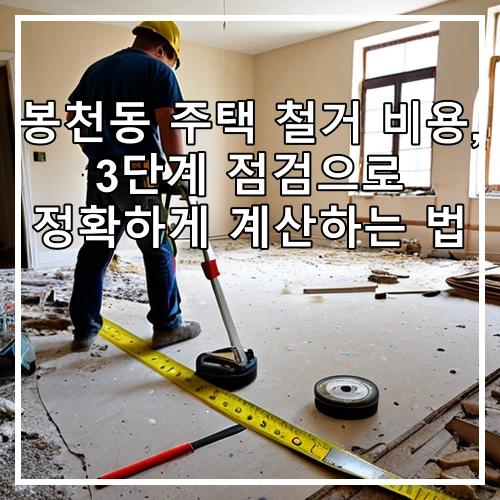 봉천동 주택 철거 비용, 3단계 점검으로 정확하게 계산하는 법