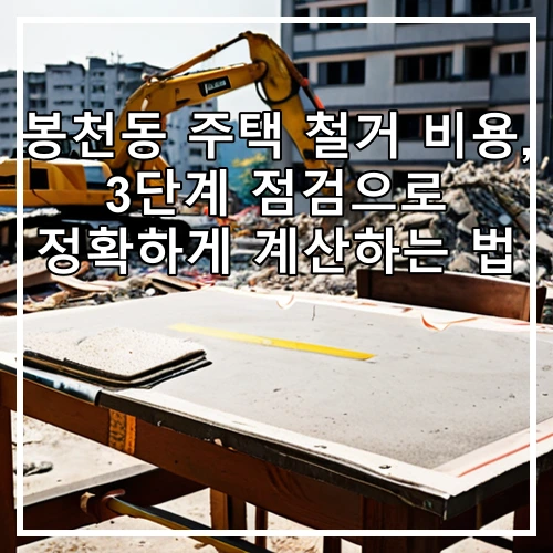 봉천동 주택 철거 비용, 3단계 점검으로 정확하게 계산하는 법