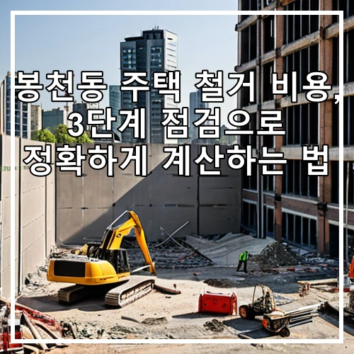 봉천동 주택 철거 비용, 3단계 점검으로 정확하게 계산하는 법