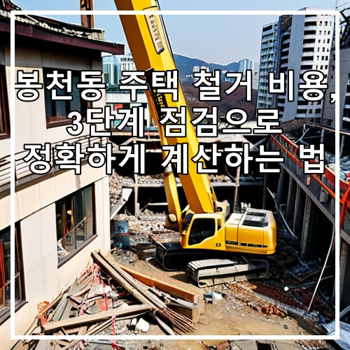 봉천동 주택 철거 비용, 3단계 점검으로 정확하게 계산하는 법