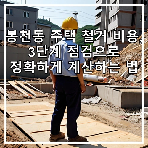 봉천동 주택 철거 비용, 3단계 점검으로 정확하게 계산하는 법