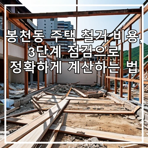 봉천동 주택 철거 비용, 3단계 점검으로 정확하게 계산하는 법