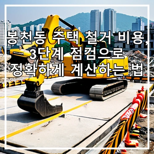 봉천동 주택 철거 비용, 3단계 점검으로 정확하게 계산하는 법