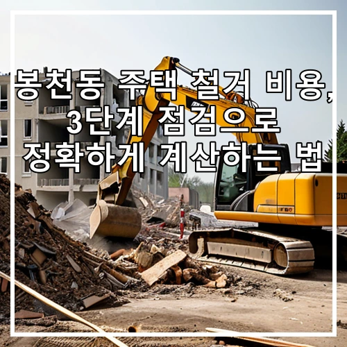 봉천동 주택 철거 비용, 3단계 점검으로 정확하게 계산하는 법