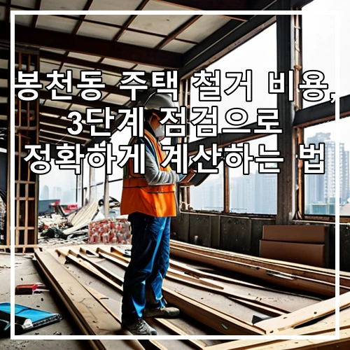 봉천동 주택 철거 비용, 3단계 점검으로 정확하게 계산하는 법