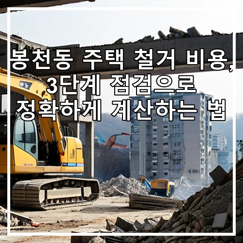 봉천동 주택 철거 비용, 3단계 점검으로 정확하게 계산하는 법