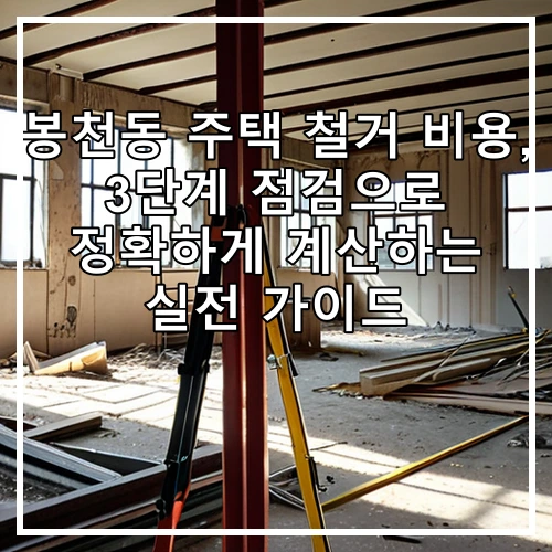 봉천동 주택 철거 비용, 3단계 점검으로 정확하게 계산하는 실전 가이드