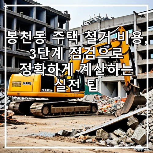 봉천동 주택 철거 비용, 3단계 점검으로 정확하게 계산하는 실전 팁
