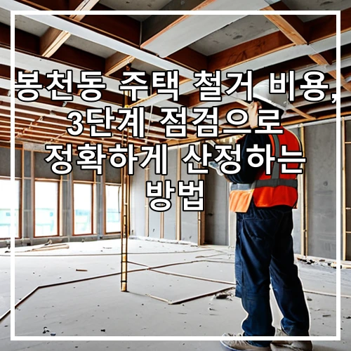 봉천동 주택 철거 비용, 3단계 점검으로 정확하게 산정하는 방법