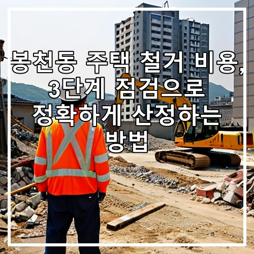 봉천동 주택 철거 비용, 3단계 점검으로 정확하게 산정하는 방법