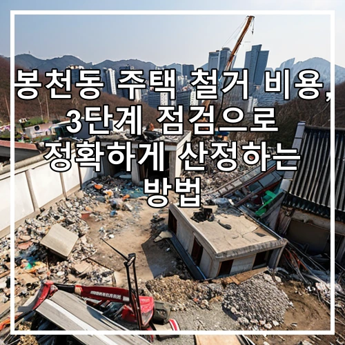 봉천동 주택 철거 비용, 3단계 점검으로 정확하게 산정하는 방법