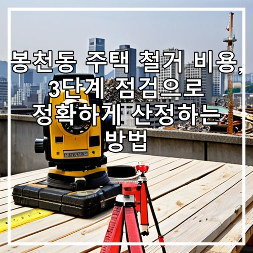 봉천동 주택 철거 비용, 3단계 점검으로 정확하게 산정하는 방법
