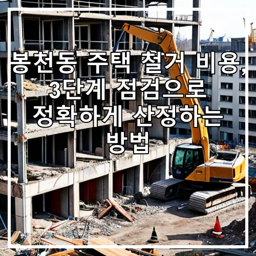 봉천동 주택 철거 비용, 3단계 점검으로 정확하게 산정하는 방법
