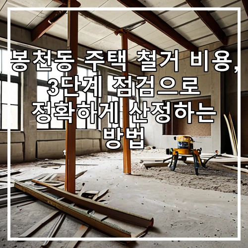 봉천동 주택 철거 비용, 3단계 점검으로 정확하게 산정하는 방법