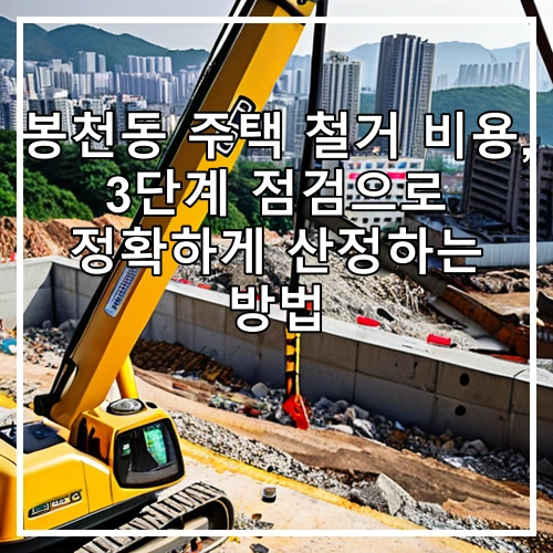 봉천동 주택 철거 비용, 3단계 점검으로 정확하게 산정하는 방법