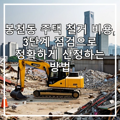 봉천동 주택 철거 비용, 3단계 점검으로 정확하게 산정하는 방법