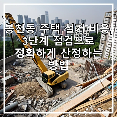 봉천동 주택 철거 비용, 3단계 점검으로 정확하게 산정하는 방법