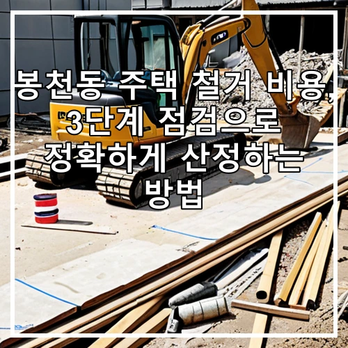 봉천동 주택 철거 비용, 3단계 점검으로 정확하게 산정하는 방법