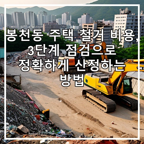 봉천동 주택 철거 비용, 3단계 점검으로 정확하게 산정하는 방법