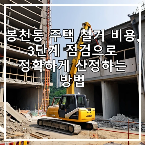 봉천동 주택 철거 비용, 3단계 점검으로 정확하게 산정하는 방법