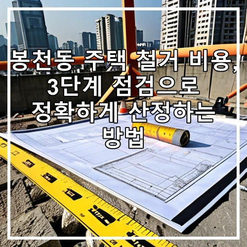 봉천동 주택 철거 비용, 3단계 점검으로 정확하게 산정하는 방법