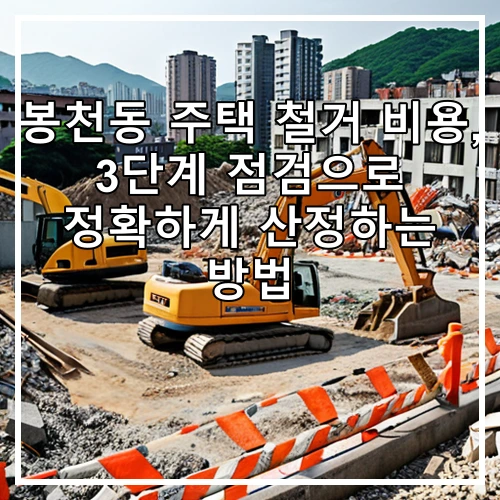 봉천동 주택 철거 비용, 3단계 점검으로 정확하게 산정하는 방법