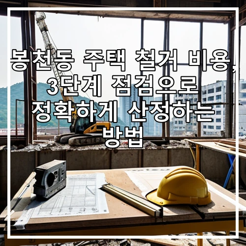봉천동 주택 철거 비용, 3단계 점검으로 정확하게 산정하는 방법