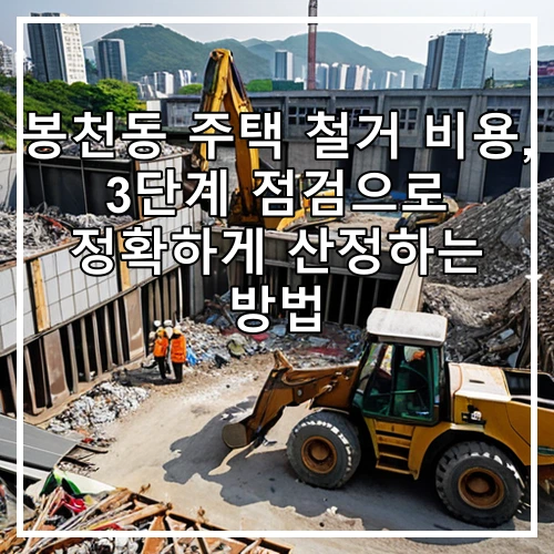 봉천동 주택 철거 비용, 3단계 점검으로 정확하게 산정하는 방법