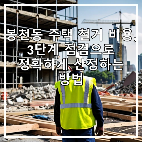 봉천동 주택 철거 비용, 3단계 점검으로 정확하게 산정하는 방법