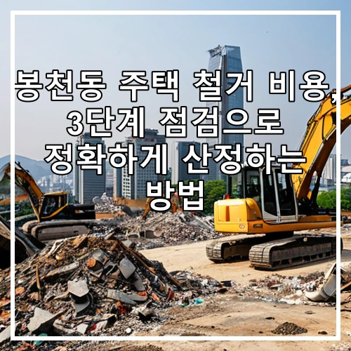 봉천동 주택 철거 비용, 3단계 점검으로 정확하게 산정하는 방법