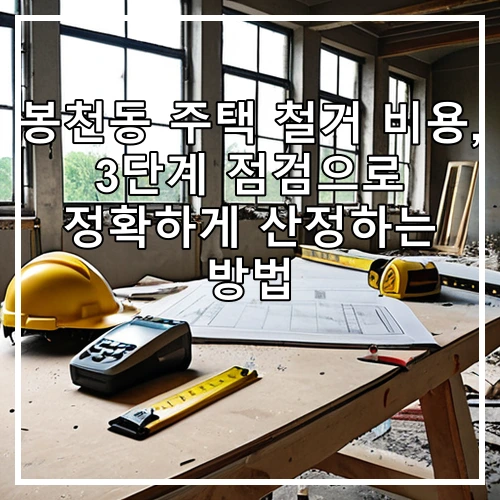 봉천동 주택 철거 비용, 3단계 점검으로 정확하게 산정하는 방법