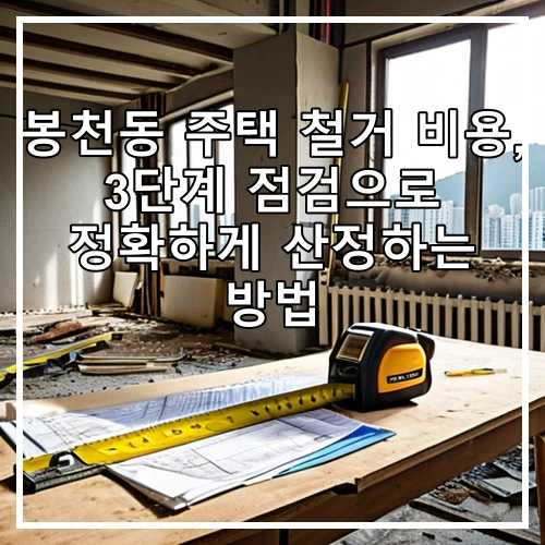 봉천동 주택 철거 비용, 3단계 점검으로 정확하게 산정하는 방법