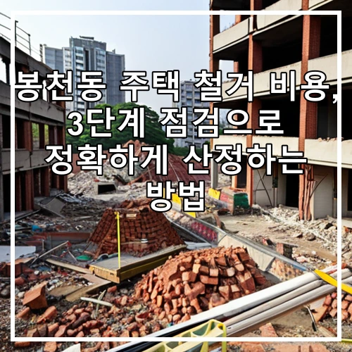 봉천동 주택 철거 비용, 3단계 점검으로 정확하게 산정하는 방법