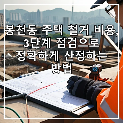 봉천동 주택 철거 비용, 3단계 점검으로 정확하게 산정하는 방법