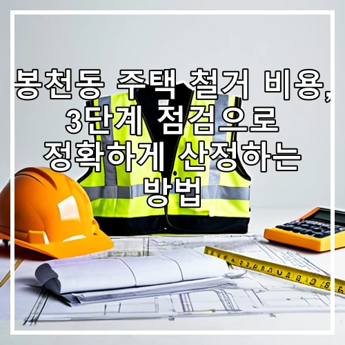 봉천동 주택 철거 비용, 3단계 점검으로 정확하게 산정하는 방법